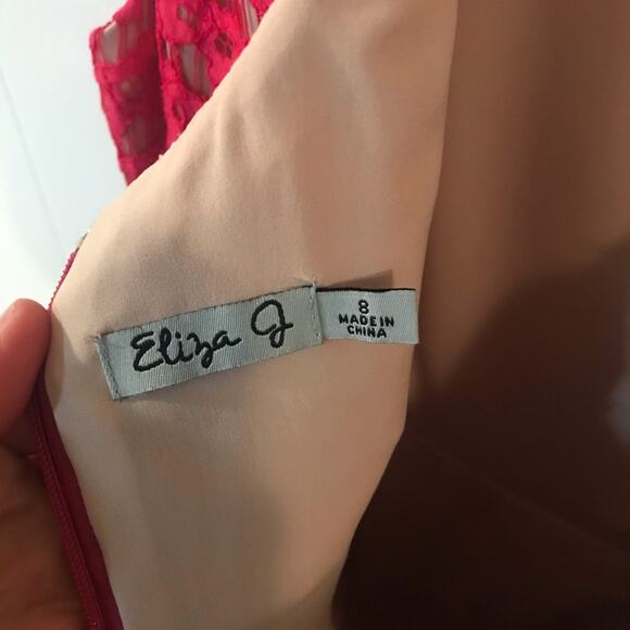 ELIZA J Pink Eyelet Dress Size 8 - Picture 8 of 10